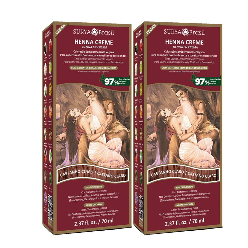 Pack Henna en crema Castaño Claro Surya Brasil 70ml x2