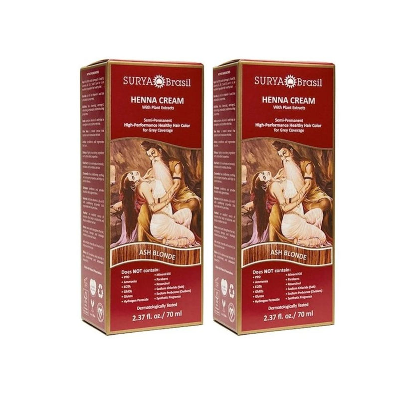 Pack 2 henna crema rubio ceniza Surya Brasil 70 ml