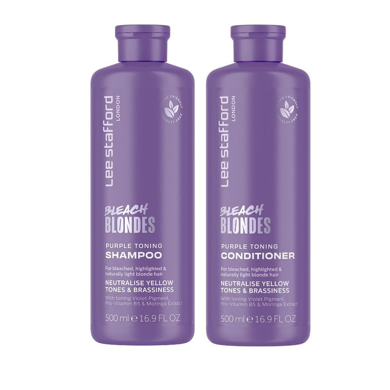 Shampoo y acondicionador Purple Reign matizador Lee Syafford 500 ml