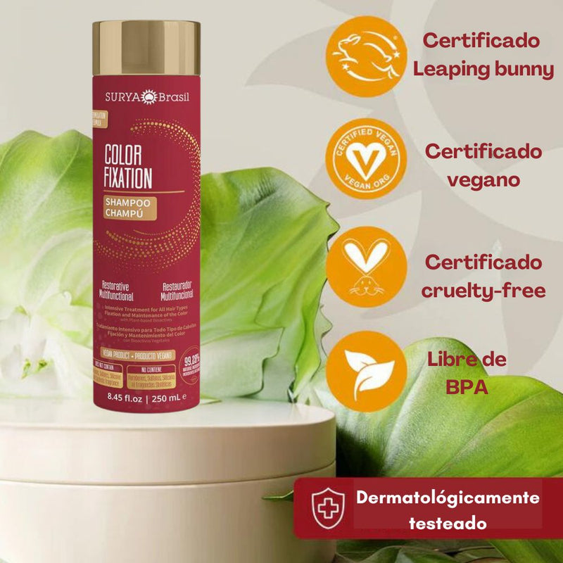 Shampoo Sin Sulfatos Fijación Color 250ml Surya Brasil